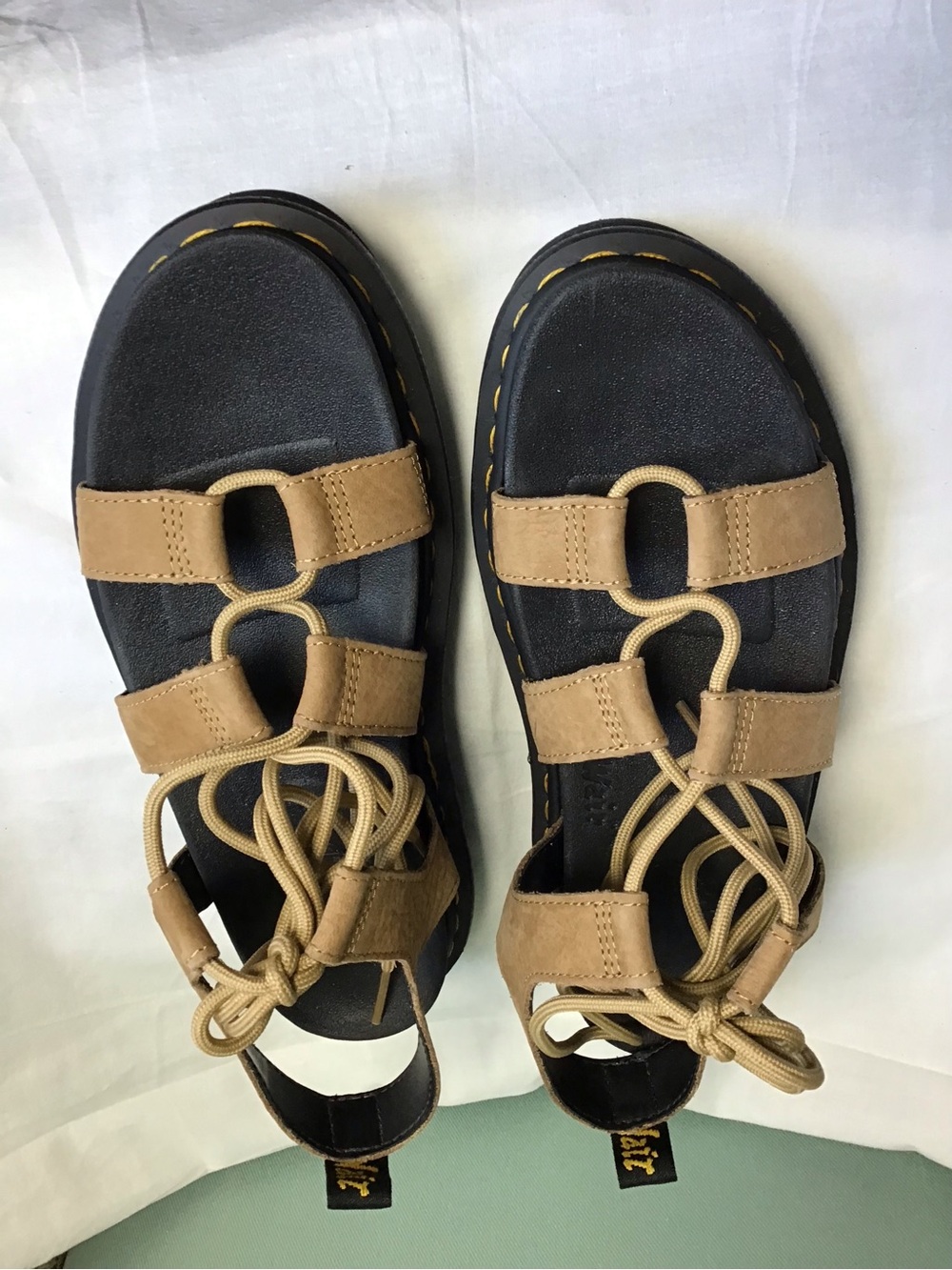 Dr. Martens Women’s Tan Lace-Up Platform Sandals - Picture 8 of 9